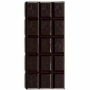 Rich organic dark chocolate squares with cocoa beans